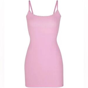 SKIMS Pointelle Slip Dress in Bubblegum Pink